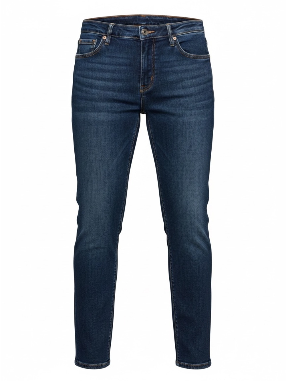 Eunina Women Slim Fit Jeans Dark Wash Blue Denim Size XL Stretch Tapered